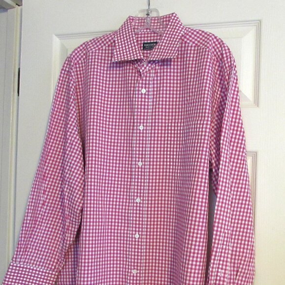 Men's BREUER Dress Shirt Made in Italy Size 17 X 33 - Picture 1 of 5